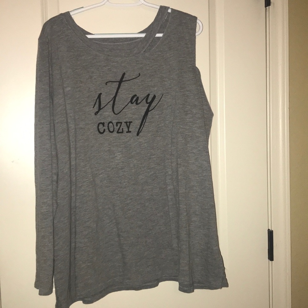 Lane Bryant long sleeve off one shoulder T-shirt